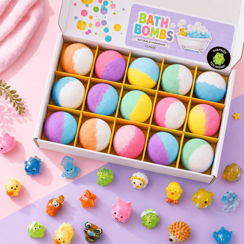 15 Bath Bombs for Kids with Glow in the Dark Surprise Toys