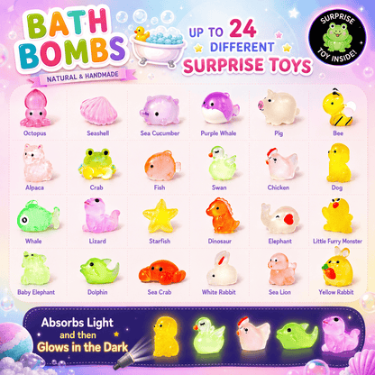 15 Bath Bombs for Kids with Glow in the Dark Surprise Toys